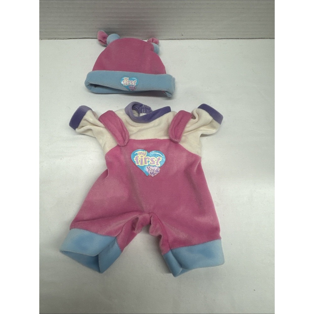 Vintage 1990s "My First You & Me" Romper And Hat for baby doll Pink Replacement